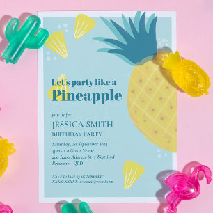 Let's Party Like A Pineapple Birthday Party Invitation