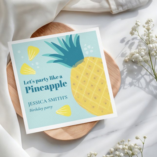 Let's Party Like A Pineapple  Napkins (Get ready to turn up the heat on your party with this vibrant and fresh design.)