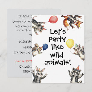 Let's Party Like Animals Digital Download  Invitation