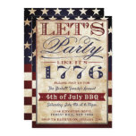 Let's Party Like It's 1776 | Vintage 4th Of July Invitation Let's Party Like It's 1776 | Vintage 4th Of July Invitation