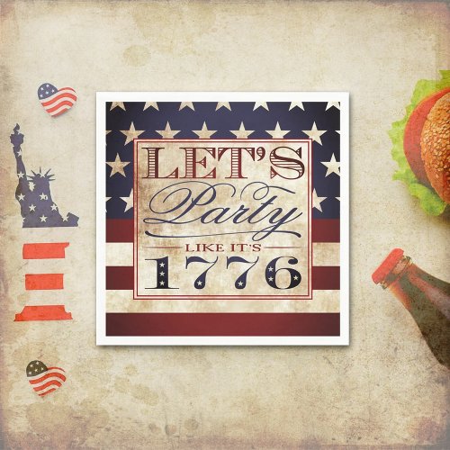 Lets Party Like Its 1776  Vintage 4th Of July Napkins