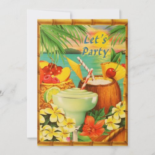 Let's Party Luau Invitation