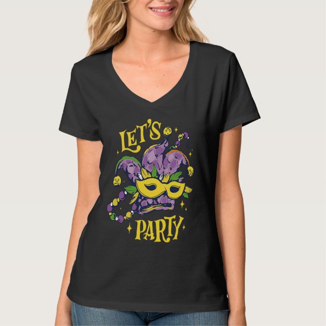 Let's Party Mardi Gras Party Parade Shenanigans Ca T-Shirt (Front)