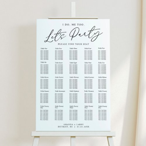 Lets Party Minimalist Wedding Seating Chart Foam  Foam Board