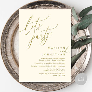 Let's Party, Modern Romantic Wedding Reception Invitation