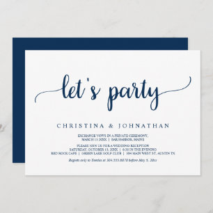 Let's party, Modern Rustic Wedding Elopement Invit Invitation