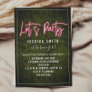 Let's Party Neon Boxwood Birthday Invitation