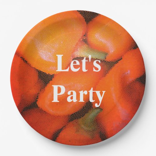 Lets Party Orange Chili Peppers Southwest Paper Plates