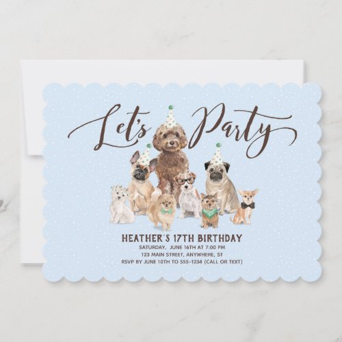 Lets Party Party Dogs Invitation