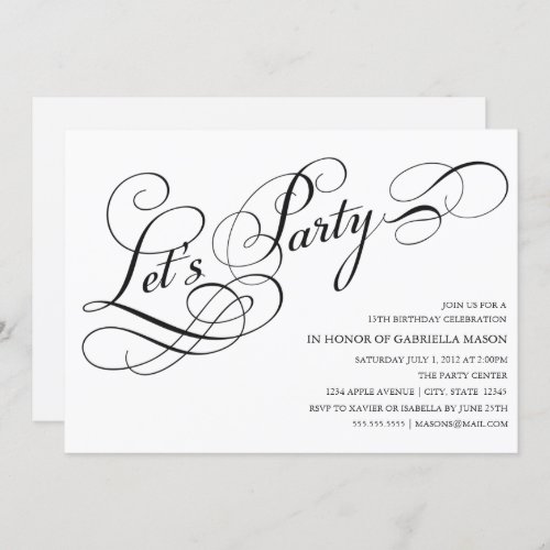 Lets Party  Party Invite