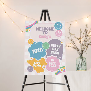 Let's Party Pastel Retro Smiles Birthday Foam Board