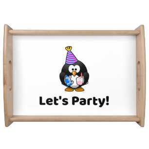 Let's Party! Penguin Funny Birthday Party Serving Tray