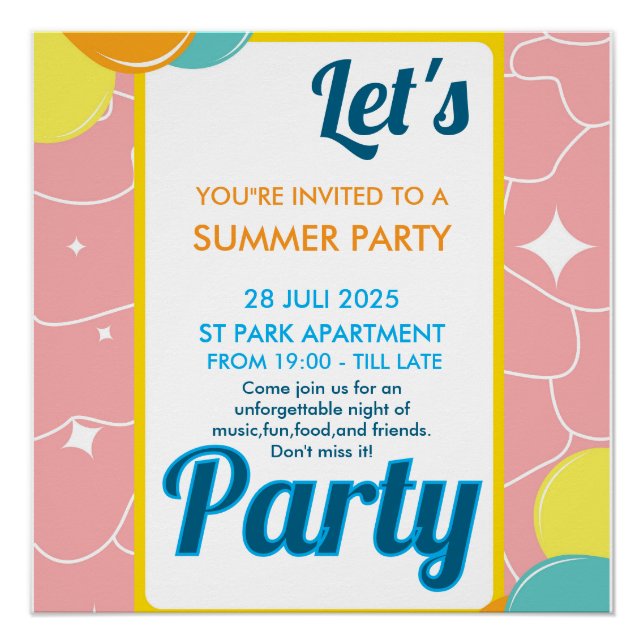 let's party poster (Front)