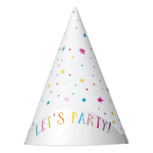 LETS PARTY pretty party bright colors sprinkles Party Hat