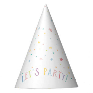 LETS PARTY pretty party pastel colors sprinkles Party Hat