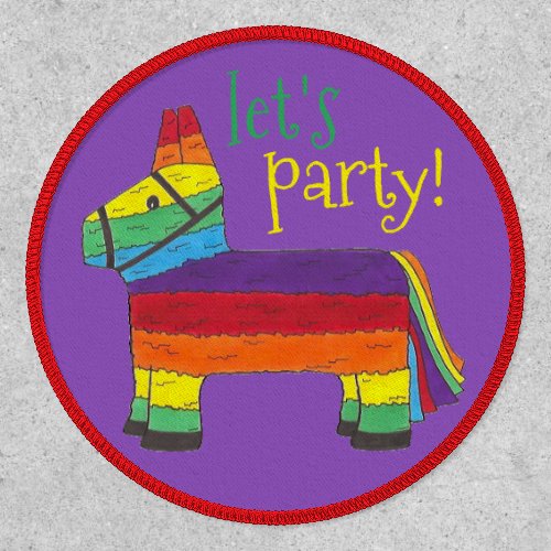 Lets Party Rainbow Birthday Fiesta Piata Donkey Patch