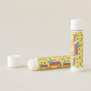 Let's Party Rainbow Donkey Piñata Birthday Party Lip Balm