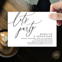 Let's Party, Romantic Wedding Dinner and Dancing