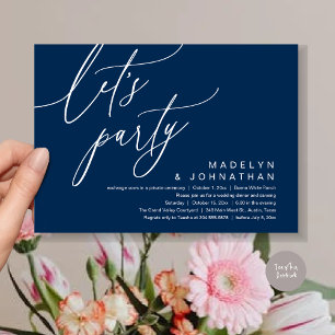 Let's Party, Romantic Wedding Dinner and Dancing Invitation