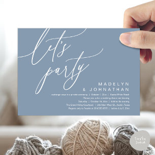 Let's Party, Romantic Wedding Dinner and Dancing Invitation