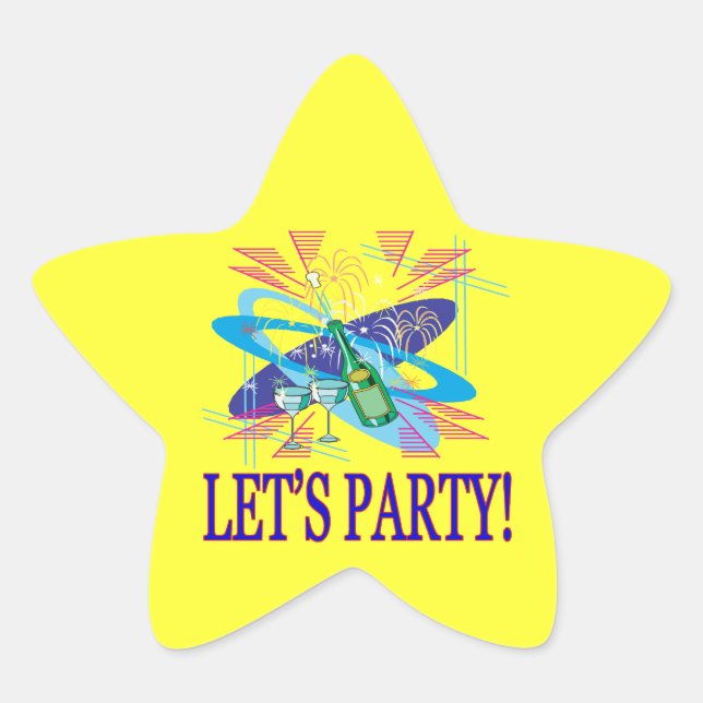Lets Party Star Sticker (Front)