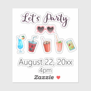 Let's Party Summer Soiree Custom  Sticker