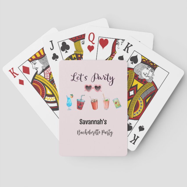 Let's Party Summer Soiree Personalized Poker Cards (Back)