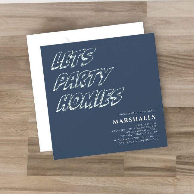 Lets party teen modern typography Invitation (Creator Uploaded)