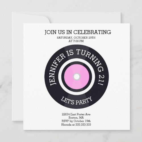 LETS PARTY theme Birthday Invitation