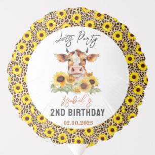 Let's Party Till the Cows Come Home 2nd Birthday Balloon