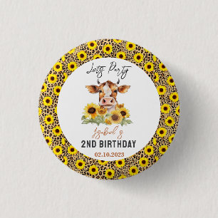Let's Party Till the Cows Come Home 2nd Birthday Button