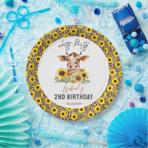 Let's Party Till the Cows Come Home 2nd Birthday Paper Plates