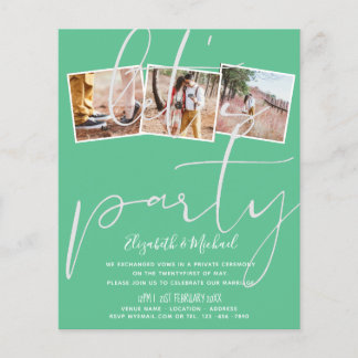 Let's Party Wedding Reception Announcement Eloped