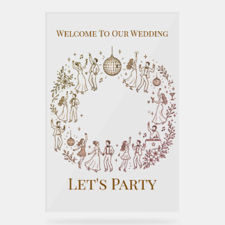 Let's Party Wedding Welcome Sign
