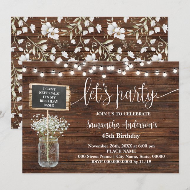 Let's Party Western Any Age Birthday Save The Date (Front/Back)