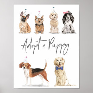 Let's Pawty Adopt A Puppy Sign