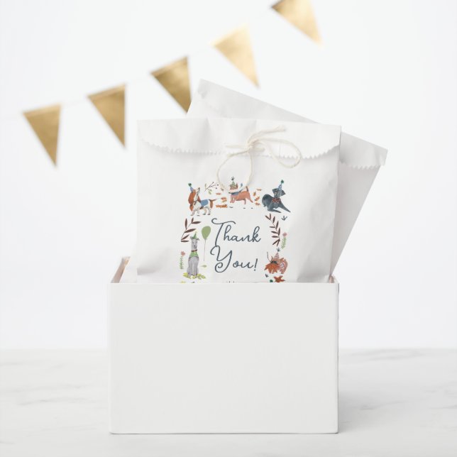 Lets Pawty Blue Dog Puppy Birthday Party Favor Bag (Party)