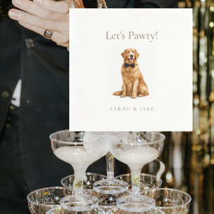 Let's Pawty! Custom Pet Bow Tie Wedding II Napkins