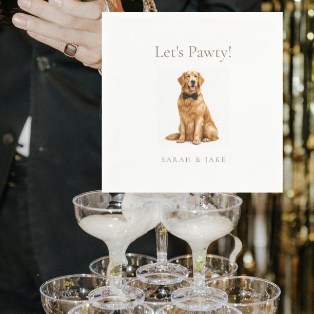Let's Pawty! Custom Pet Bow Tie Wedding II Napkins (Creator Uploaded)