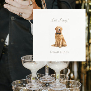 Let's Pawty! Custom Pet Bow Tie Wedding Napkins