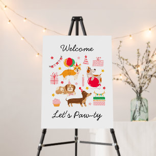 Let's Pawty Cute Party Ready Dogs Birthday Welcome Foam Board