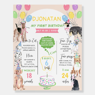 Lets Pawty Dog First Birthday Milestones Sign