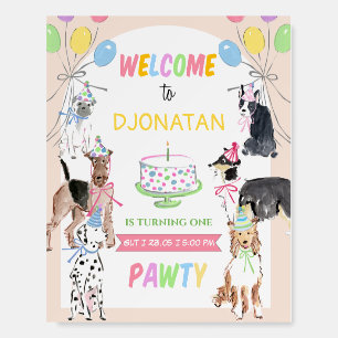 Lets Pawty Dog First Birthday Welcome Sign