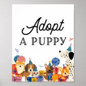 Lets Pawty Dog Party Adopt A Puppy Adoption Poster | Zazzle