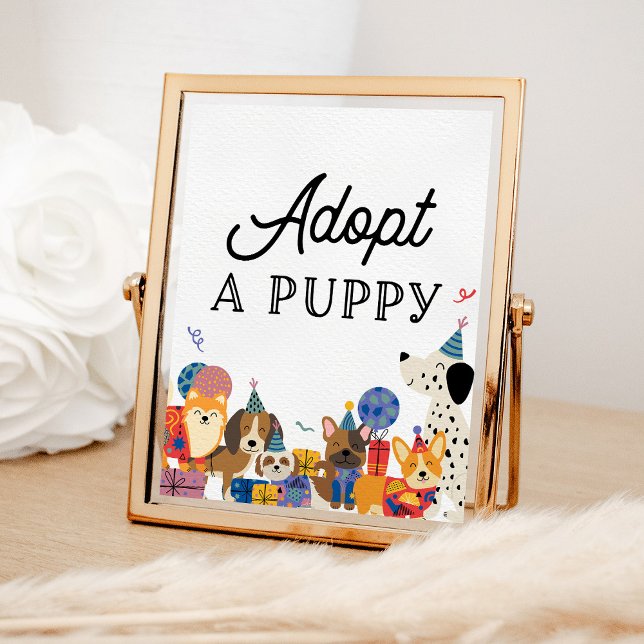 Lets Pawty Dog Party Adopt A Puppy Adoption Poster (Creator Uploaded)