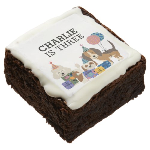 Lets Pawty Dog Puppy Birthday Party Favor Brownie