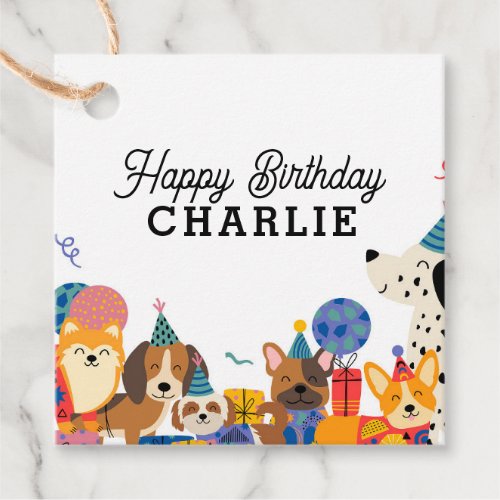 Lets Pawty Dog Puppy Birthday Party Favor Tags