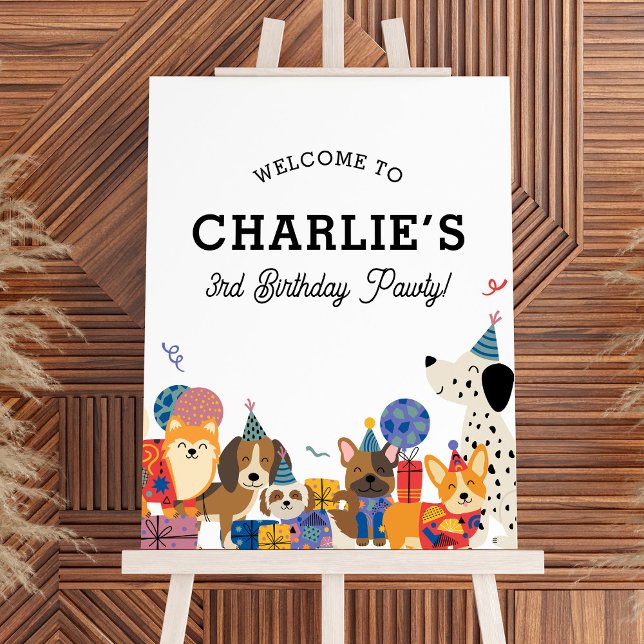 Lets Pawty Dog Puppy Birthday Party Welcome Foam Board (Creator Uploaded)
