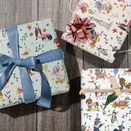 Lets Pawty Dog Puppy Birthday Party Wrapping Paper Sheets