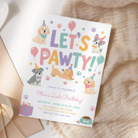 Let's Pawty Dog Puppy Theme Girl Birthday Party